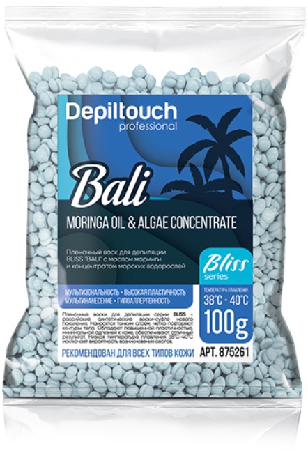 Bliss Bali Wax (Полимерный пленочный воск Bali Bliss с маслом моринги и концентратом морских водорослей)