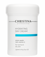 Christina Hydrating Day Cream Green Apple + Vitamin E for normal and dry skin (Увлажняющий дневной крем с зеленым яблоком и витамином Е), 250 мл - 