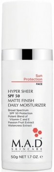 M.A.D Skincare Solar Protection Hyper Sheer SPF 50 Matte Finish Daily Moisturizer (   -      SPF 50), 50  - ,   