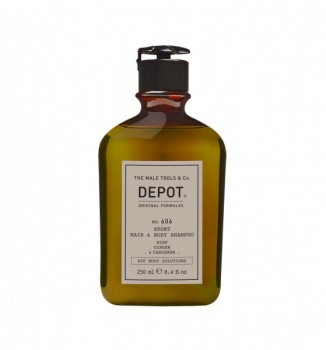 Depot 606 Sport Hair & Body Shampoo Mint, Ginger & Cardamom (Спорт-шампунь для волос и тела), 250 мл.
