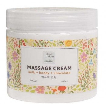 Beauty Style Massage Cream Milk + Honey + Chocolate (Массажный крем «Молоко, мед и шоколад» для тела, рук и ног), 450 мл
