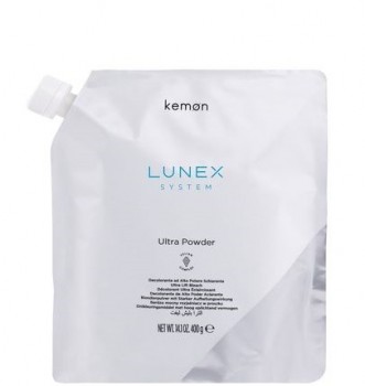 Kemon Lunex Ultra Powder (Пудра универсальная для бережного обесцвечивания до 9 тонов), 2 шт x 400 гр