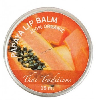 Thai Traditions Papaya Lip Balm (Бальзам для губ Папайя), 15 мл