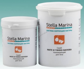 Stella Marina (Скраб для тела на основе морской соли тонизирующий «Мате и гинкго билоба»)