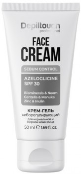 Azeloglicine SPF 30 Sebum Control Face Cream (Крем-гель себорегулирующий для нормальной и жирной кожи лица), 50 мл