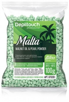 Bliss Malta Wax (Полимерный пленочный воск Malta Bliss с маслом грецкого ореха и жемчужной пудрой)