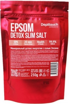 Epsom Detox Slim Salt (Соль для ванны Минеральный детокс-энергетик с солью Эпсома), 250 г
