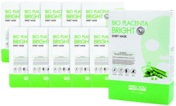 Bio Placenta Bright Sheet Mask (Набор тканевых масок с экстрактом био-плаценты), 10 шт x 25 мл