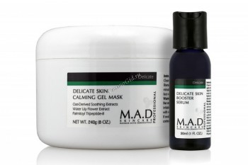 M.A.D Skincare Delicate Skin Calming Gel Mask+Delicate Skin Booster Serum (Успокаивающая гелевая маска для ухода за чувствительной кожей + Сыворотка-бустер успокаивающая), 240 гр / 30 мл
