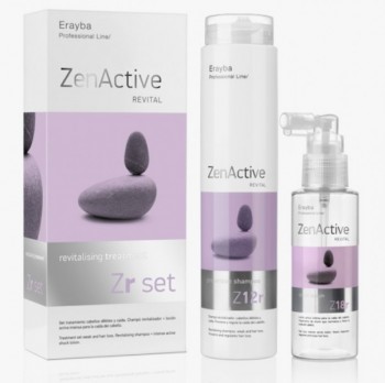 Zen Active Zr set revitalising treatment (Набор продуктов (Шампунь профилактический для укрепления корней волос, Лосьон для укрепления корней волос)), 250+100 мл